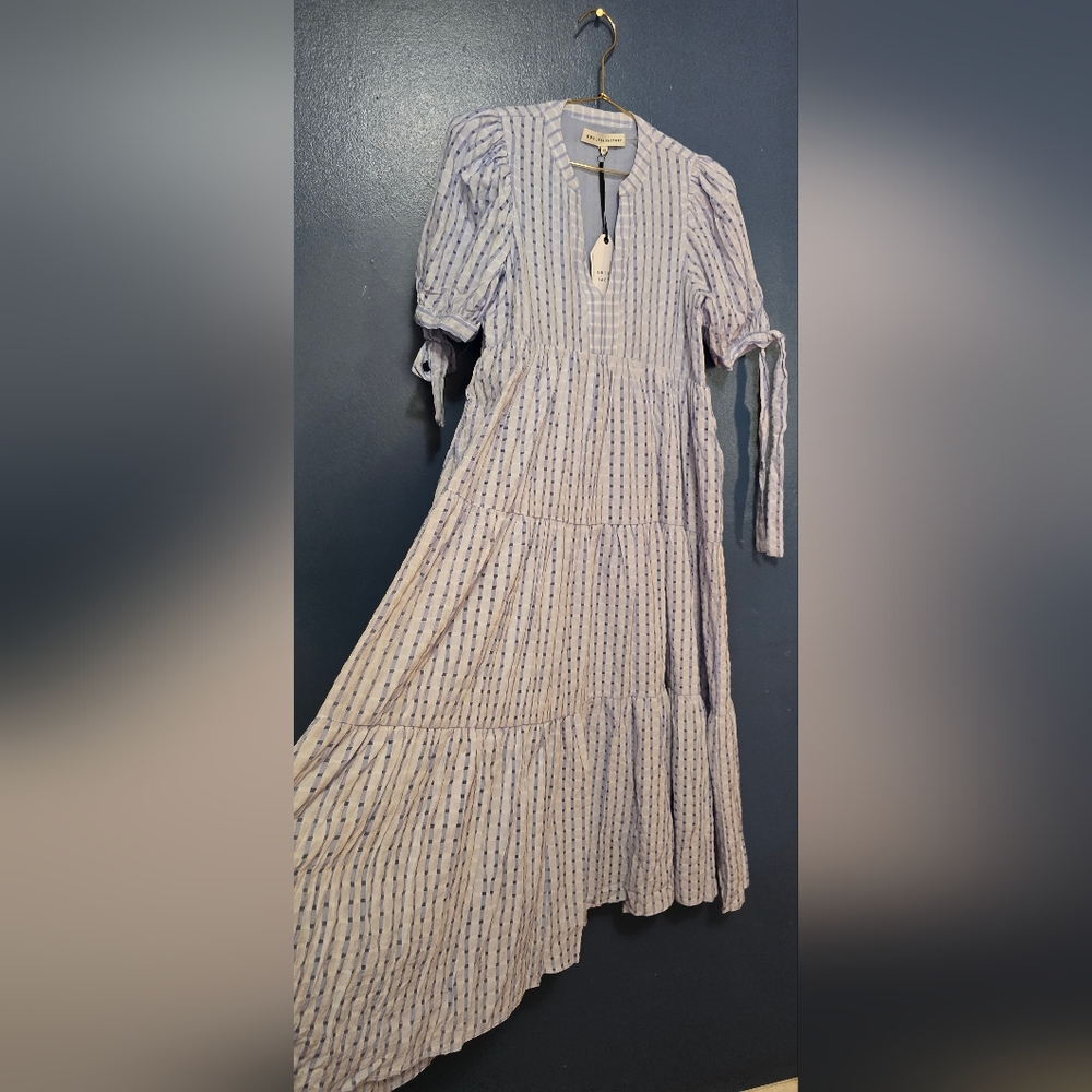 English Factory Striped Long Sleeve Dress